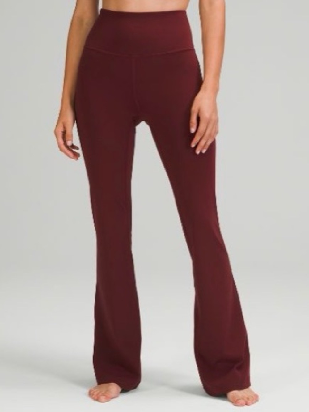 Lululemon High-Waist Flare Nulu Groove Pants in red Merlot